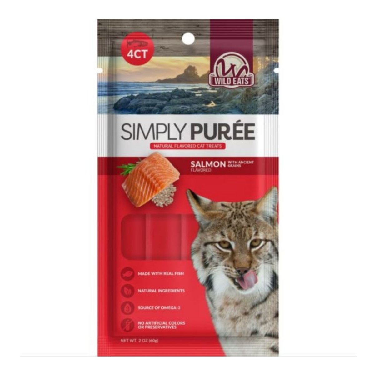 Wild Eats Cat Puree Treats Salmon 4 Pk - Pets Perfect