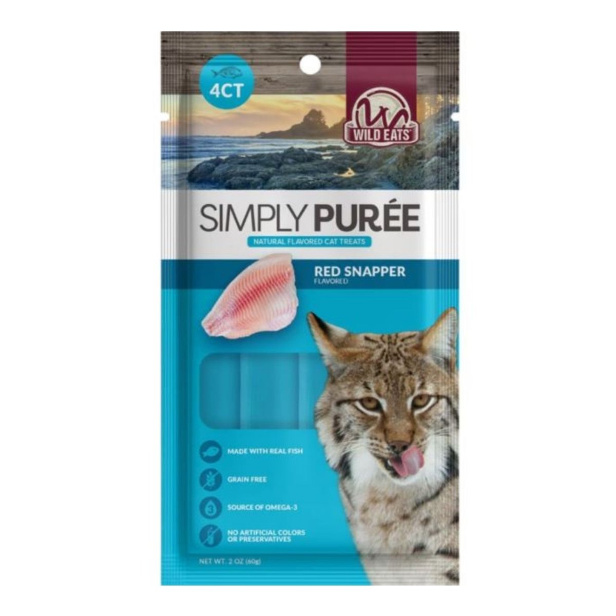 Wild Eats Cat Puree Treats Red Snapper 4 Pk - Pets Perfect