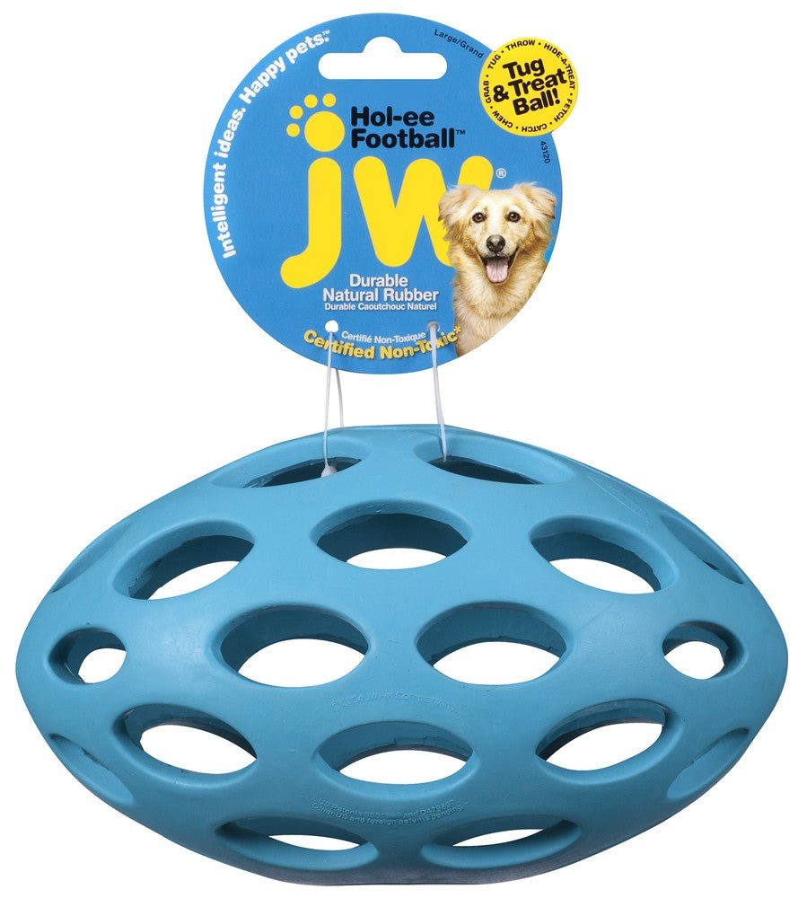 JW Pet Hol - ee Football Dog Toy Assorted 1ea/LG - Pets Perfect