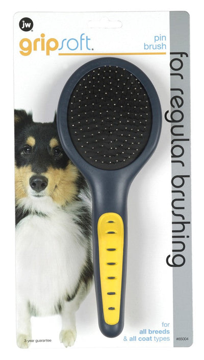 JW Pet Pin Brush Grey/Yellow Large
