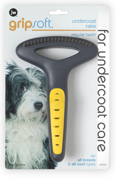 JW Pet Undercoat Rake Grey, Yellow Regular Teeth