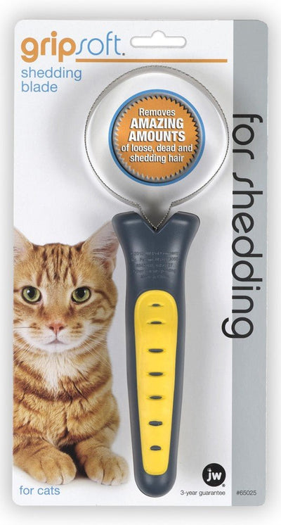 JW Pet GripSoft Cat Shedding Blade Gray, Yellow