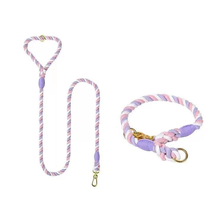 Dog Rope Dog Leash and Dog Collar Set - Sweet Dream, Small