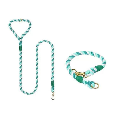 Dog Rope Dog Leash and Dog Collar Set - Forest Love, Small