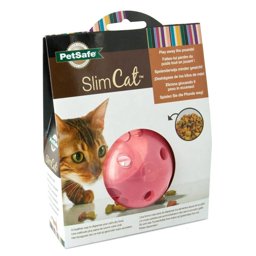 PetSafe SlimCat Food Dispenser Cat Toy Pink 1ea - Pets Perfect