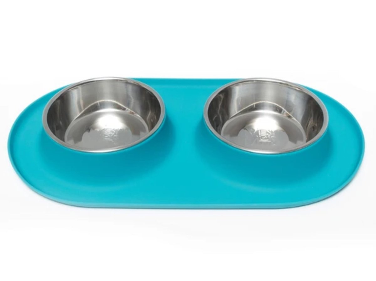 Messy Mutts Double Feeder Blue 1.5 Cup - Pets Perfect