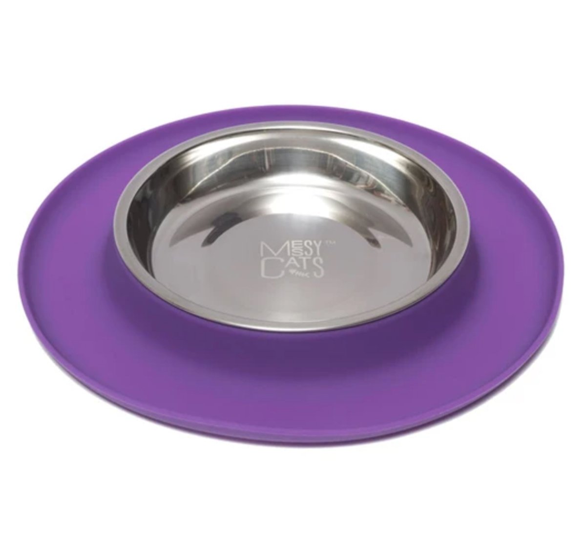 Messy Mutts Cat Feeder Silicone Purple - Pets Perfect