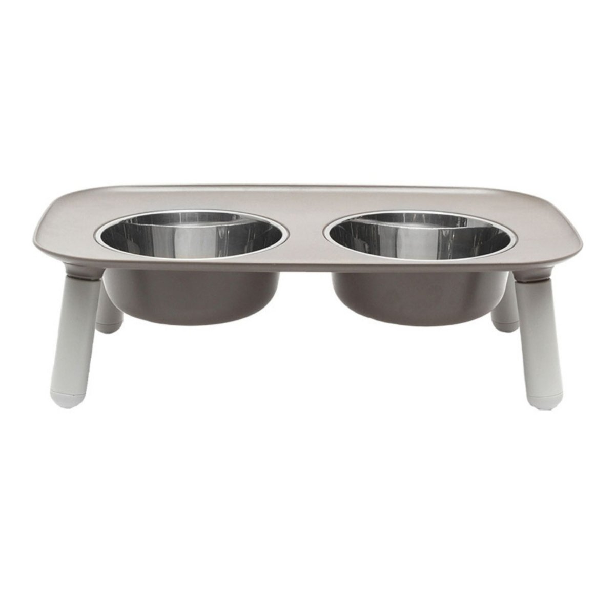Messy Mutts Dog Double Feeder Elevated Grey - Pets Perfect
