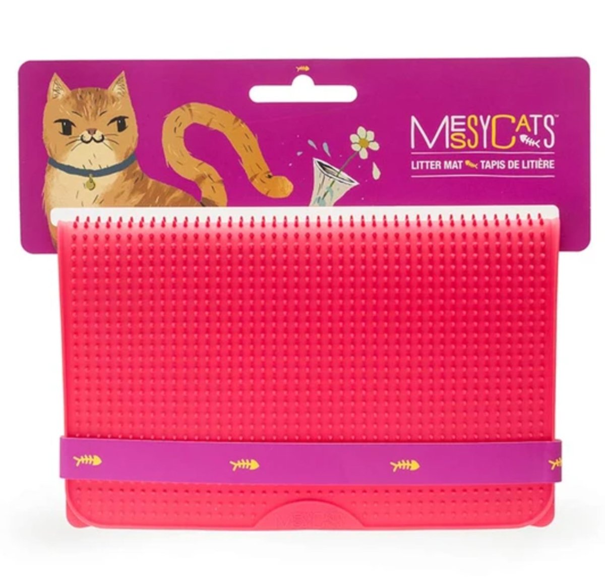 Messy Mutts Cat Litter Mat Red - Pets Perfect