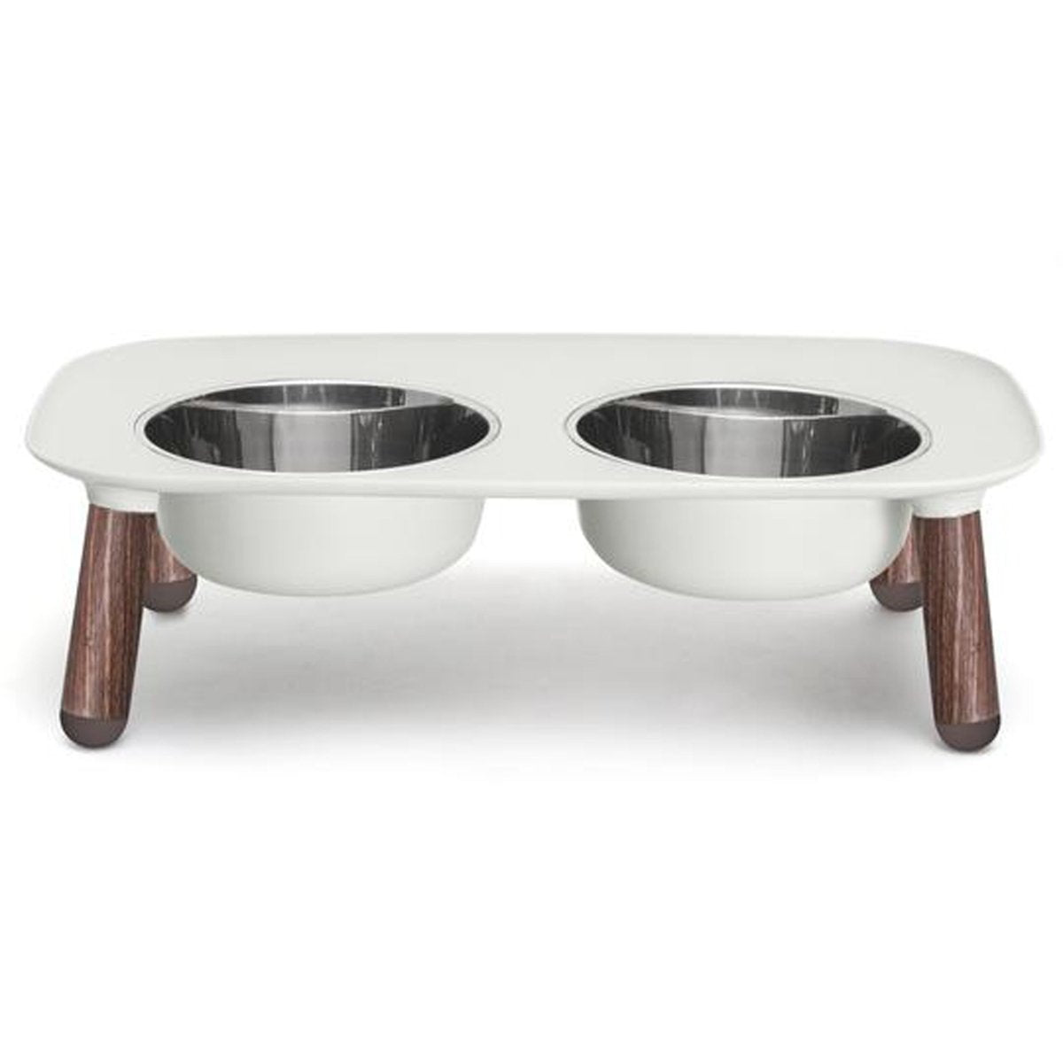 Messy Mutts Dog Double Feeder Elevated Limited Edition Grey - Pets Perfect