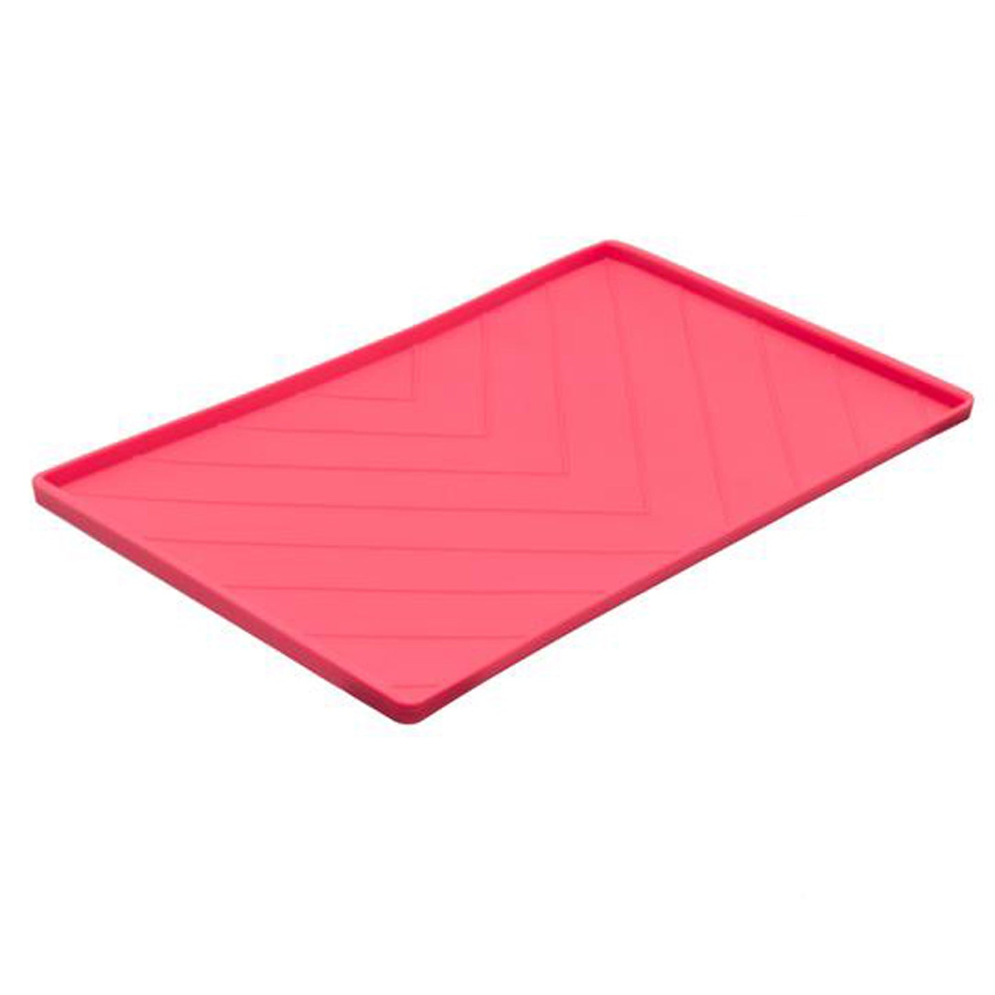 Messy Mutts Dog Silicone Mat Metal Rods, Red Medium
