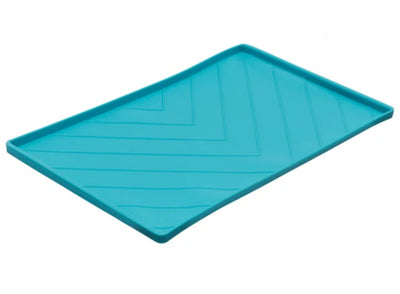 Messy Mutts Dog Silicone Mat Metal Rods, Blue Large
