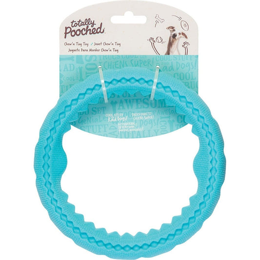 Messy Mutts Totally Dog Chew N Tug Ring Teal - Pets Perfect