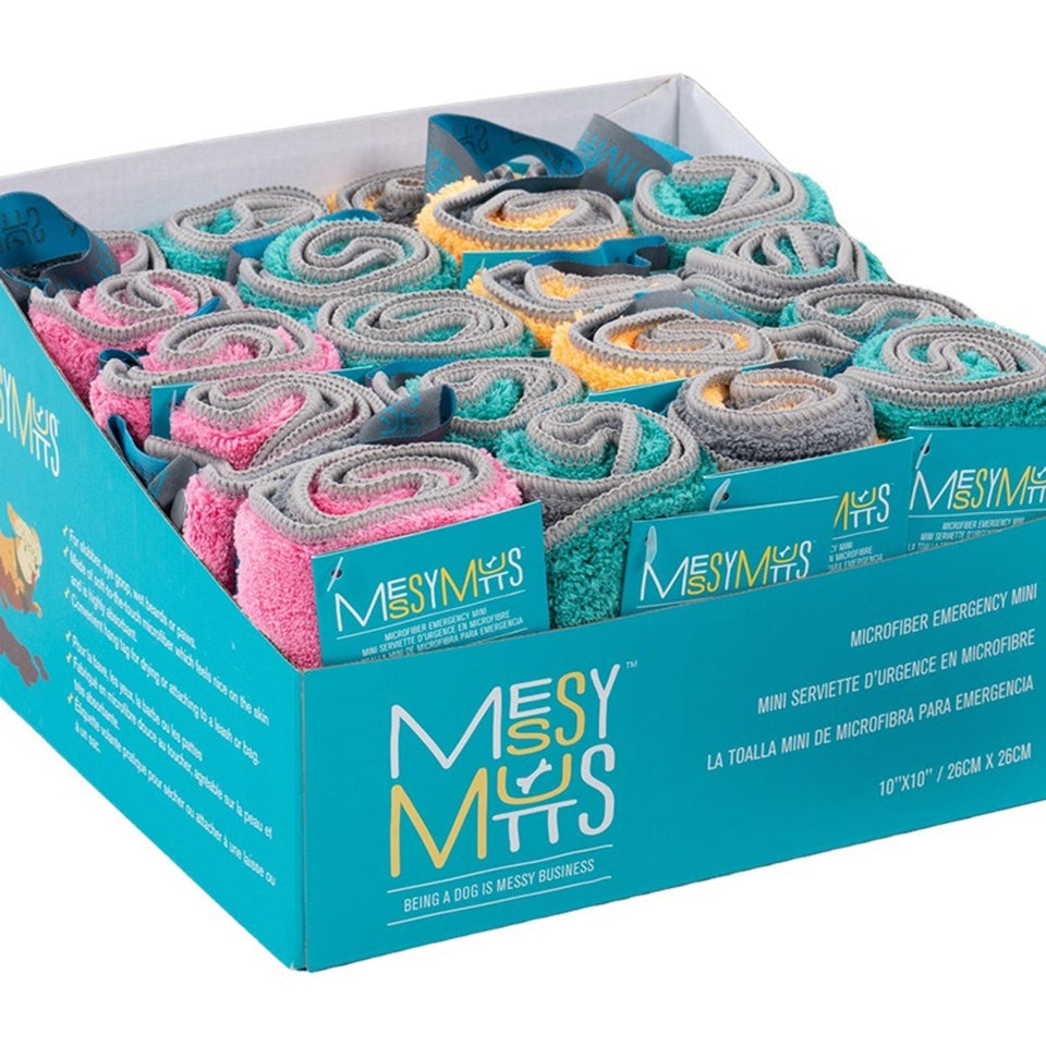 Messy Mutts Dog Microfiber Mini Towel 10 in. x 10 in. (Assorted