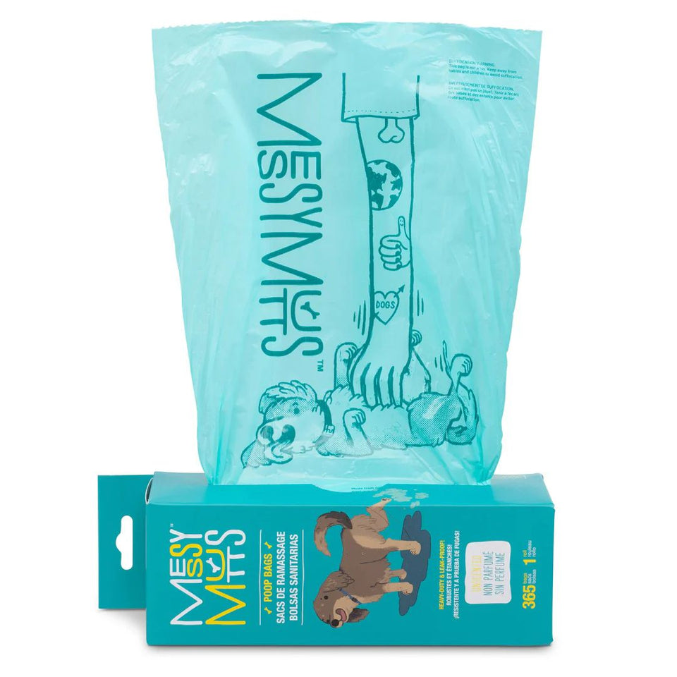 Messy Mutts Dog Advanced Biorecycle Poop Bag Teal 365 Count Bulk