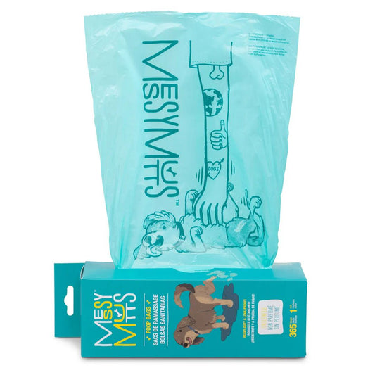 Messy Mutts Dog Advanced Biorecycle Poop Bag Teal 365 Count Bulk
