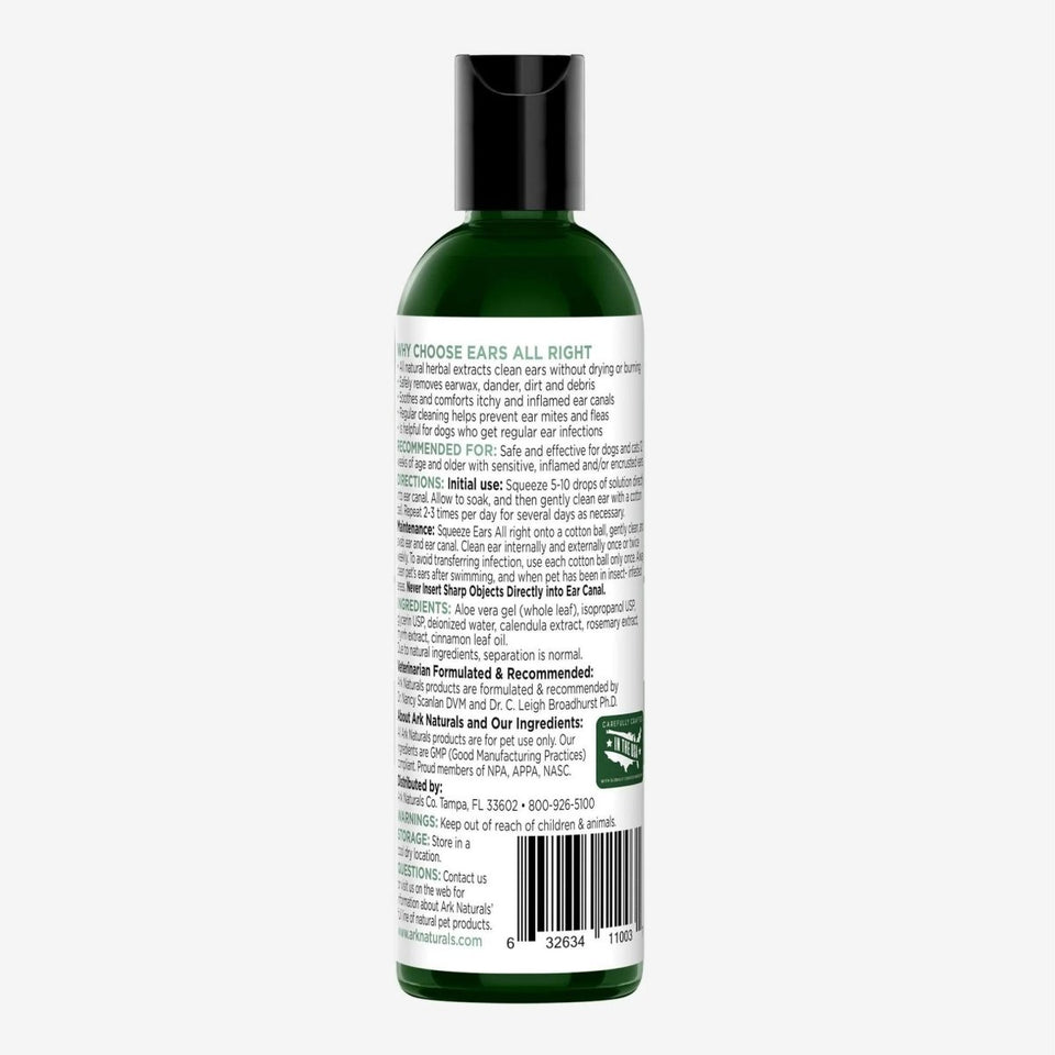Ark Naturals Ears All Right Dog & Cat Gentle Cleaning Lotion, view 2