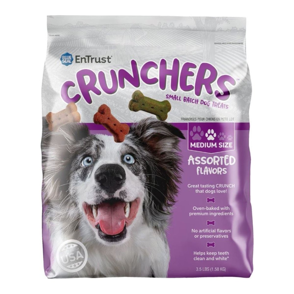 Blue Seal Entrust Crunchers Small Batch Dog Treats Assorted Medium - 3.5Lbs. - Pets Perfect