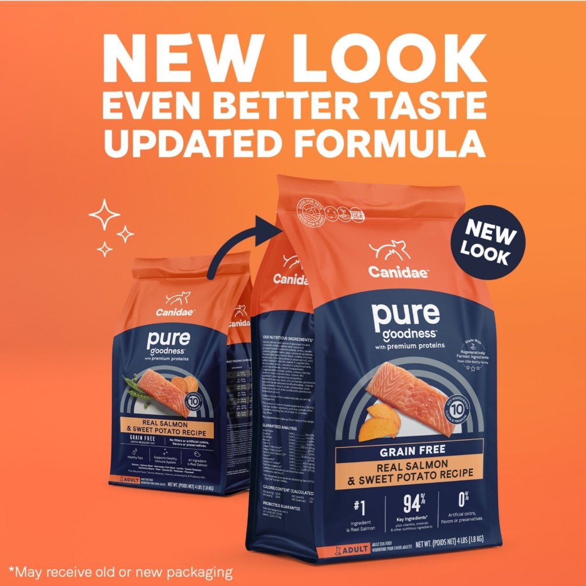 CANIDAE PURE Farm To Bowl GrainFree LID Dry Dog Food Salmon Sweet Potato, 1ea/22 lb - Pets Perfect