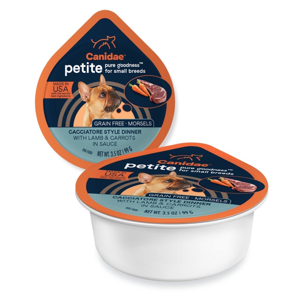 CANIDAE PURE Goodness Petite Small Breed GrainFree Canned Dog Food Morsels w/Lamb Carrots, 12ea/3.5 oz - Pets Perfect