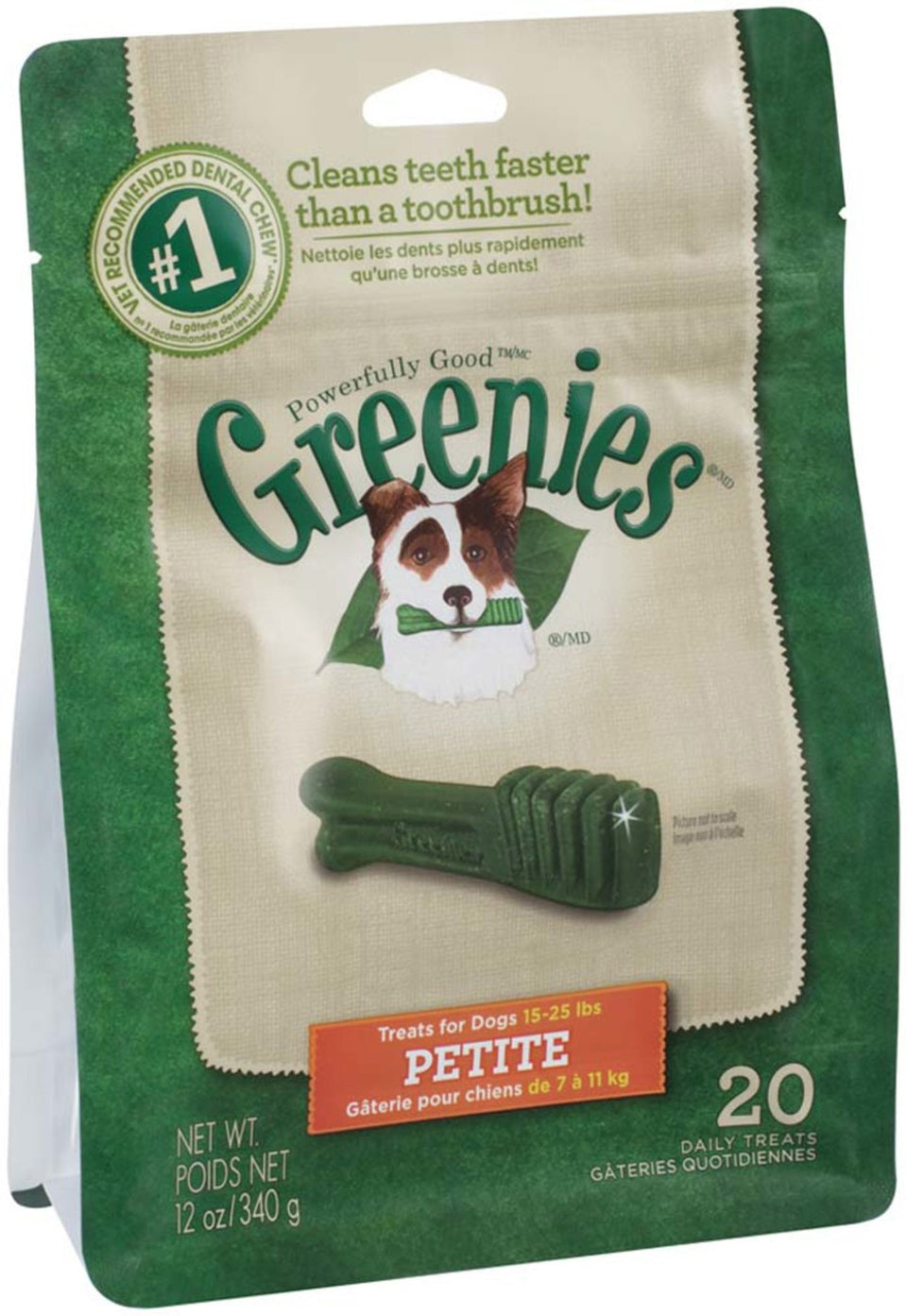 Greenies Dog Dental Dog Treats Petite, Original, 12 oz, 20 ct