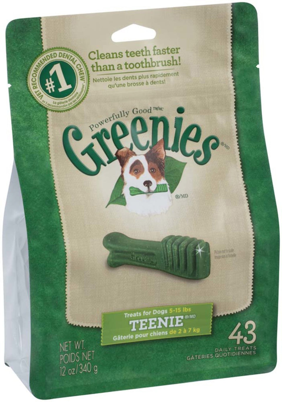Greenies Dog Dental Dog Treats Teenie, Original, 12 oz, 43 ct