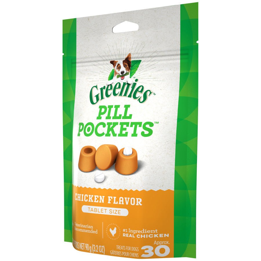 Greenies Pill Pockets for Tablets Chicken, 1ea/30 ct, 3.2 oz - Pets Perfect