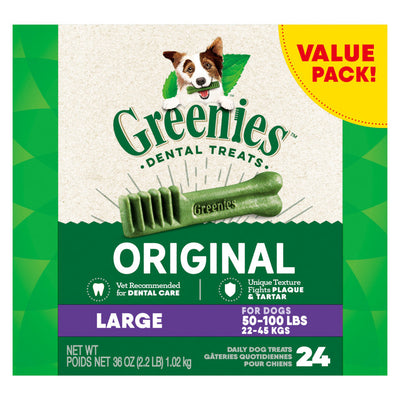 Greenies Dog Dental Dog Treats Large, Original, 36 oz, 24 ct
