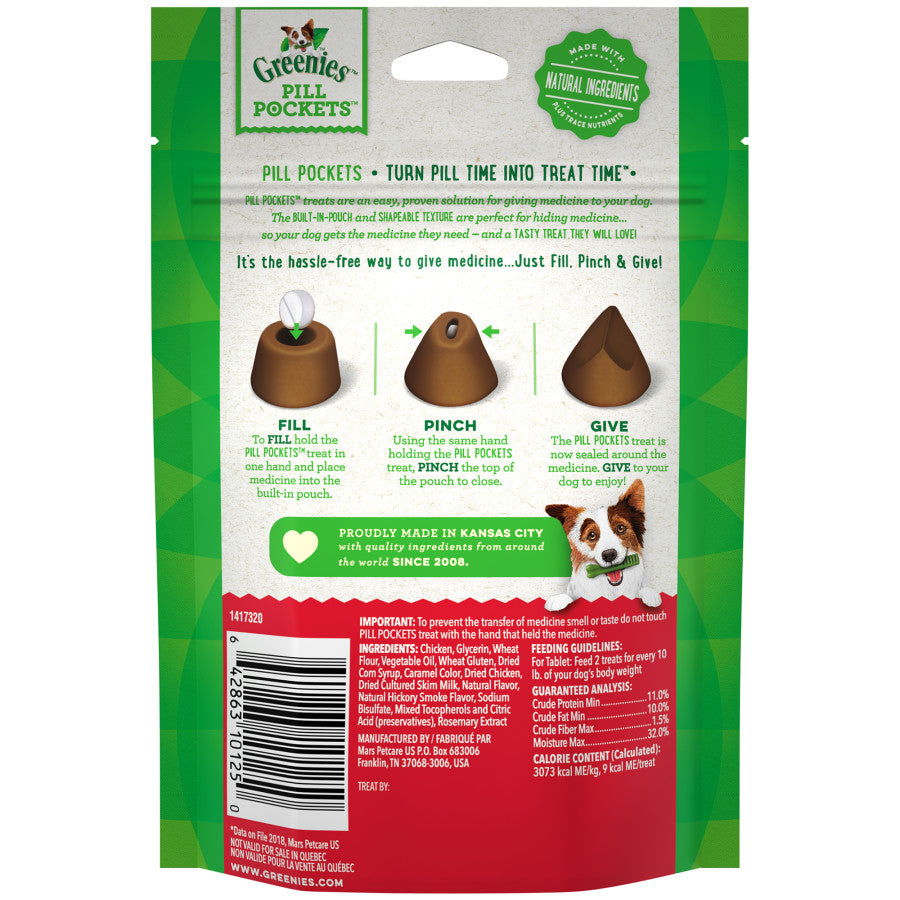 Greenies Pill Pockets for Tablets Hickory Smoke, 30 ct, 3.2 oz
