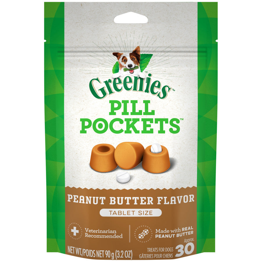 Greenies Pill Pockets for Tablets Peanut Butter, 30 ct, 3.2 oz