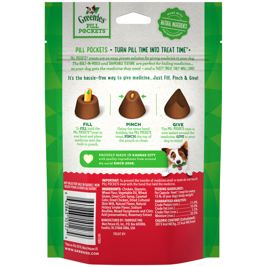 Greenies Pill Pockets for Capsules Hickory Smoke, 30 ct, 7.9 oz