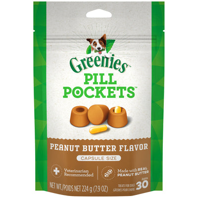 Greenies Pill Pockets for Capsules Peanut Butter, 30 ct, 7.9 oz
