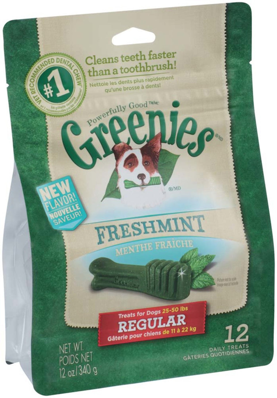Greenies Dog Dental Dog Treats Regular, Fresh, 12 oz, 12 ct