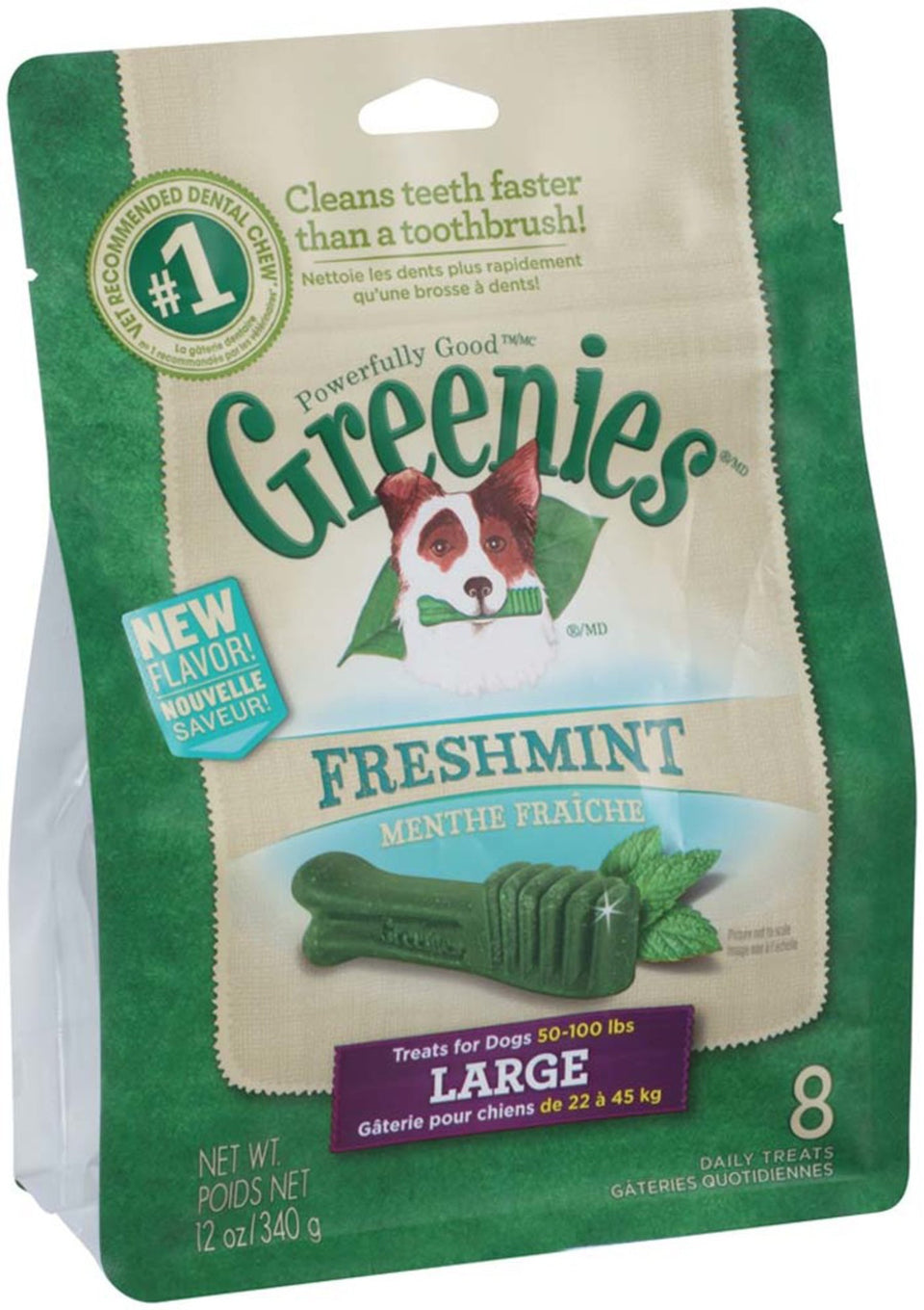 Greenies Dog Dental Dog Treats Large, Fresh, 12 oz, 8 ct