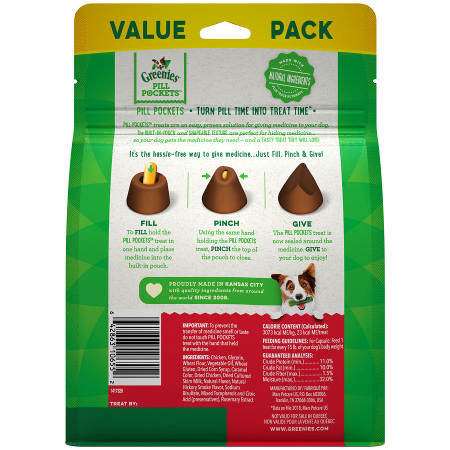 Greenies Pill Pockets for Capsules Hickory Smoke, 60 ct, 15.8 oz