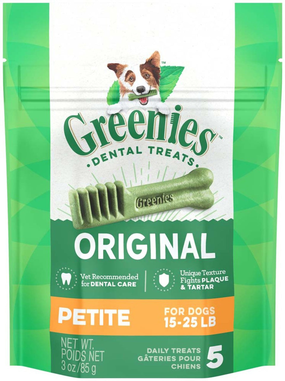 Greenies Dog Dental Dog Treats Regular, Original, 3 oz each, Case of 3