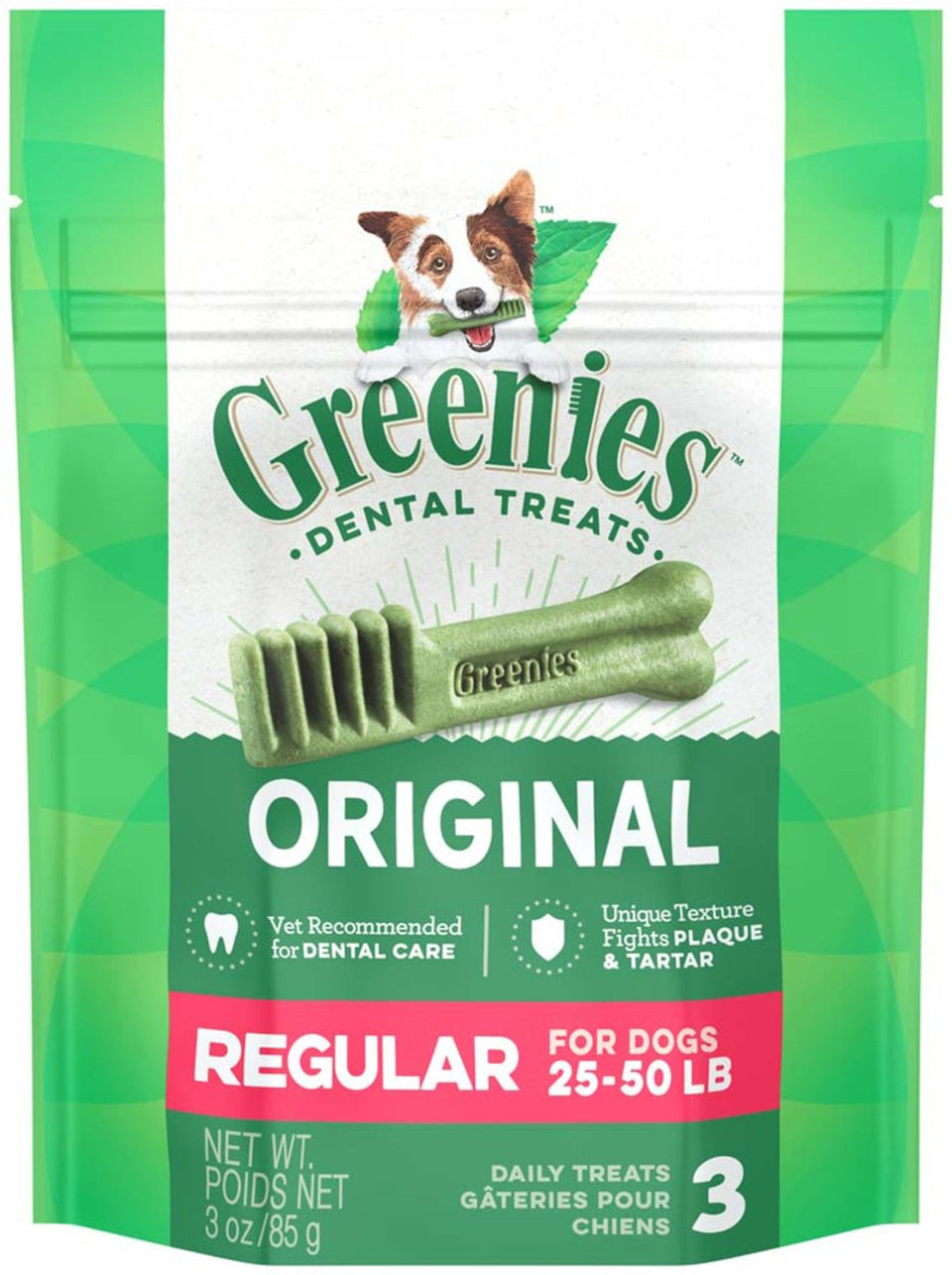 Greenies Dog Dental Dog Treats Petite, Original, 3 oz, 5 ct