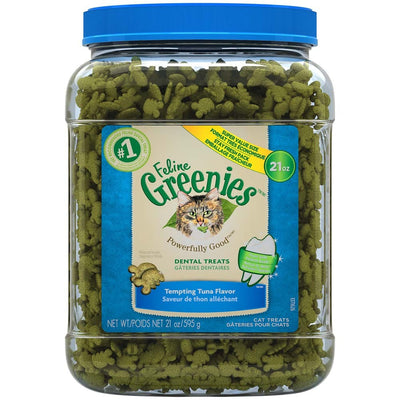 Greenies Feline Adult Cat Dental Cat Treats Tempting Tuna, 21 oz