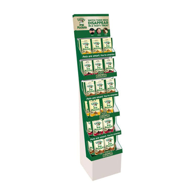 Greenies Canine Pill Pocket Mixed Dog Treat Floorstand/Powerwing Display 33 ct