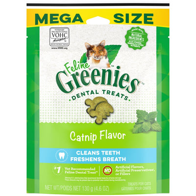 Greenies Feline Adult Cat Dental Cat Treats Catnip, 4.6 oz