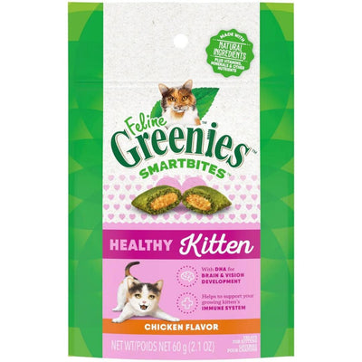 Greenies Feline Smart Bites Healthy Kitten Cat Treats Chicken, 2.1 oz