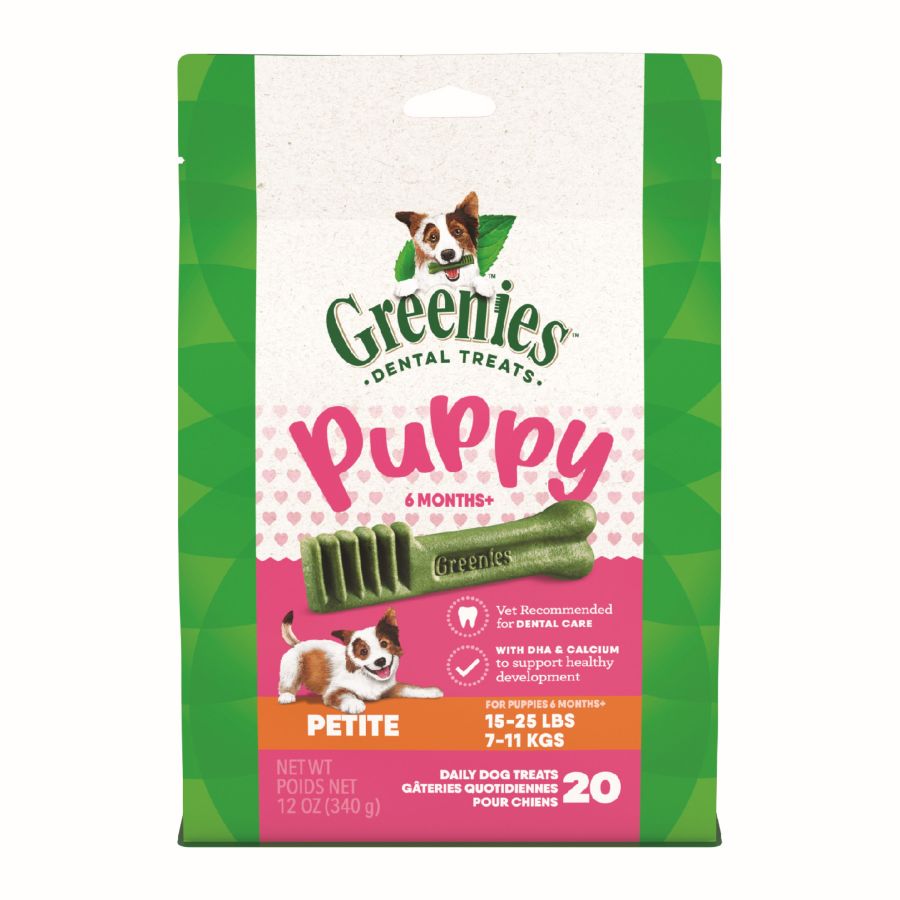 Greenies Puppy 6 Months Dog Dental Dog Treats Petite, 12 oz