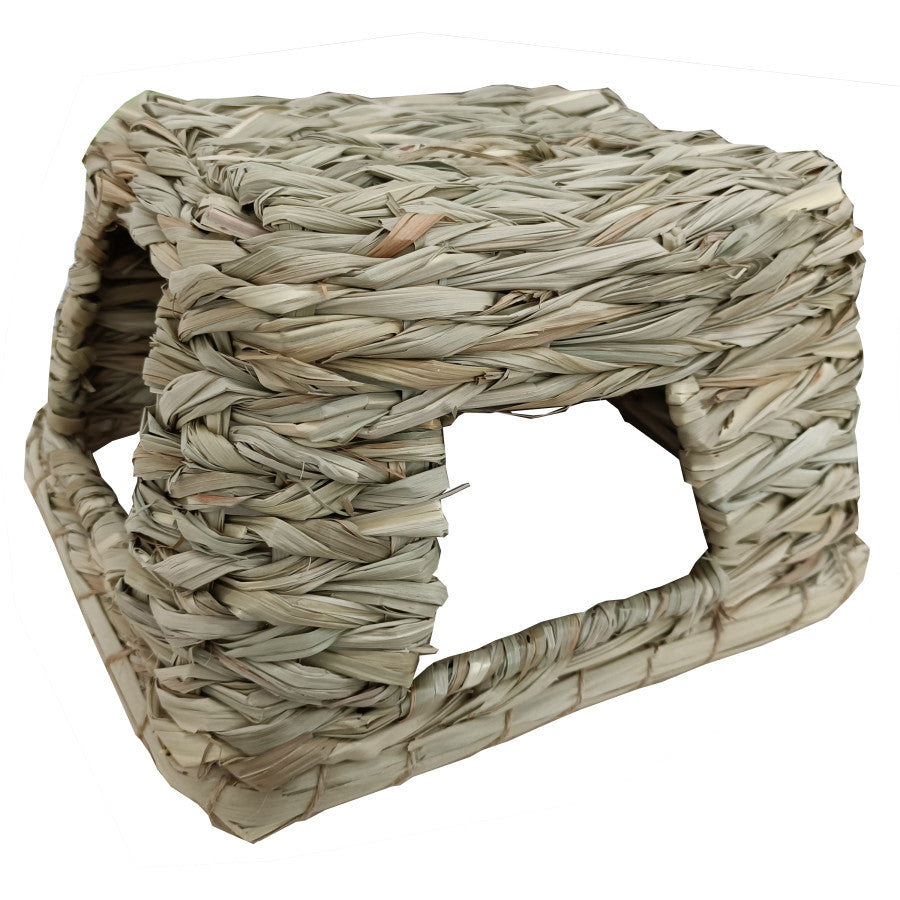 A E Cages Small Animal MultiHole Grass Play Hut Natural, Medium