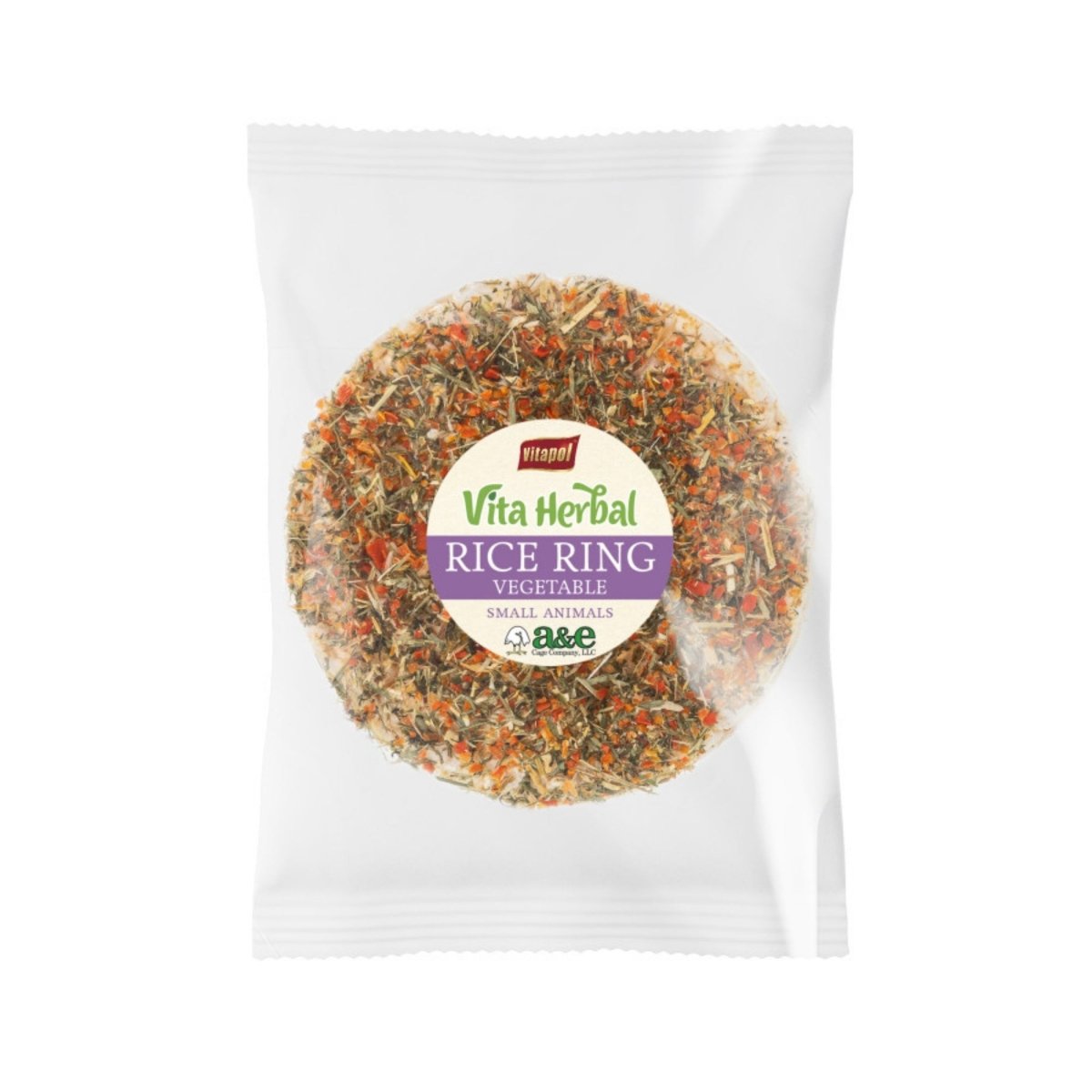 A&E Cages Vitapol Vita Herbal Rice Ring Vegetable Cake Small Animal Treat - Pets Perfect