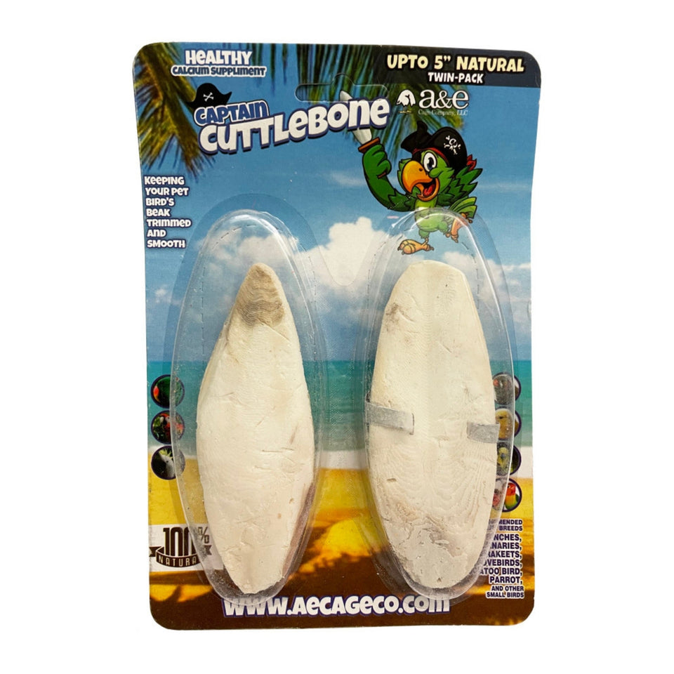 A & E Cages Natural Cuttlebone 1ea/5 in, 2 pk (Pack of 3)