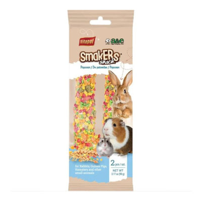 A E Cages Vitapol Smakers Small Animal Treat Stick Popcorn, 6ea/2 pk