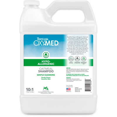 TropiClean OxyMed Hypo-Allergenic Oatmeal Pet Shampoo for Pets 1 gal