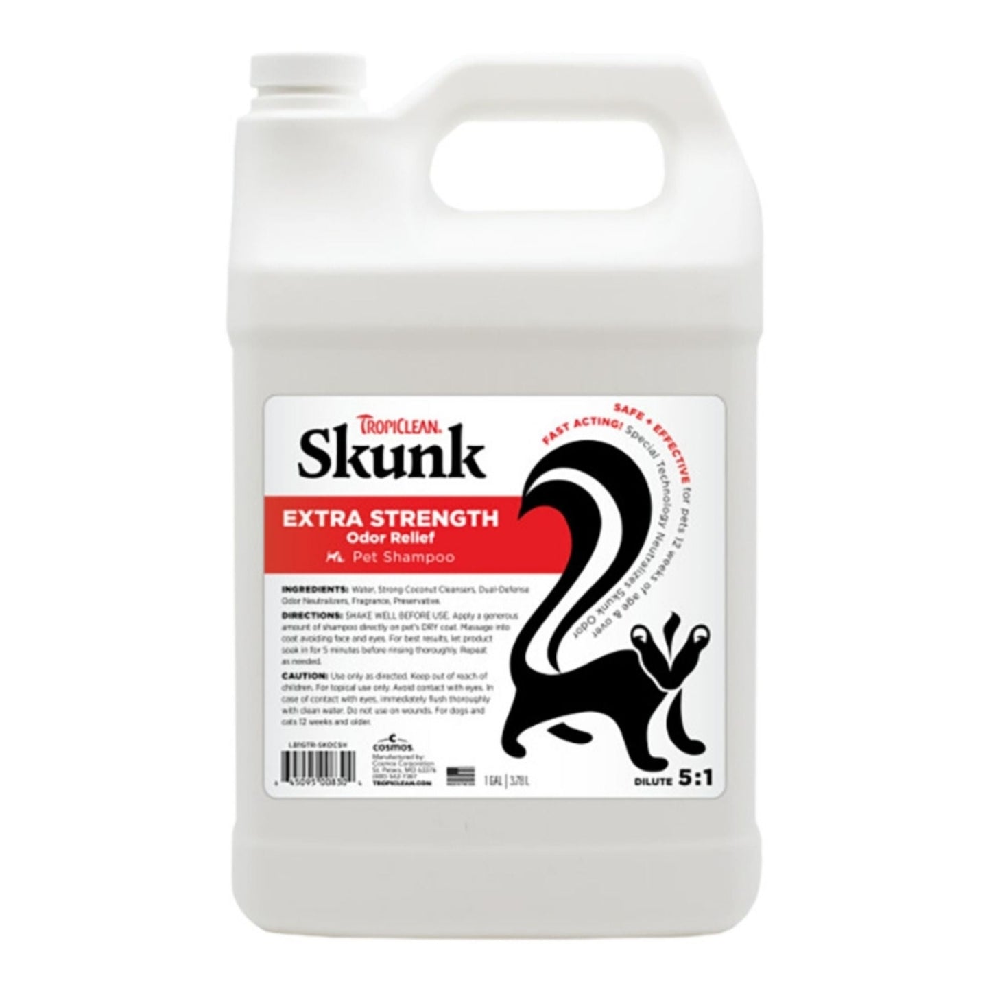 Tropiclean Dog & Cat Pet Shampoo Skunk Odor Control 1 gal