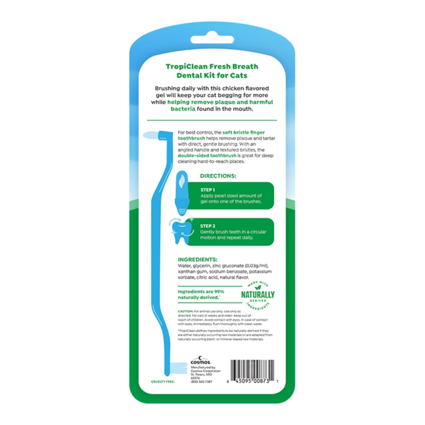 Fresh Breath By Tropiclean Cat Odor & Tartar Control Dental Kit - Pets Perfect