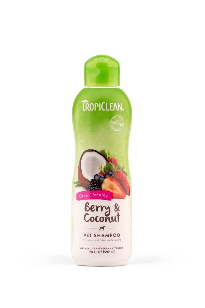 TropiClean Berry & Coconut Deep Cleansing Pet Shampoo for Pets 20 fl oz